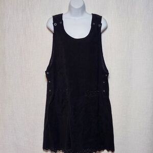 Paul Harris Design Romper  Cutout Edges Vintage Faux Suede Black Large